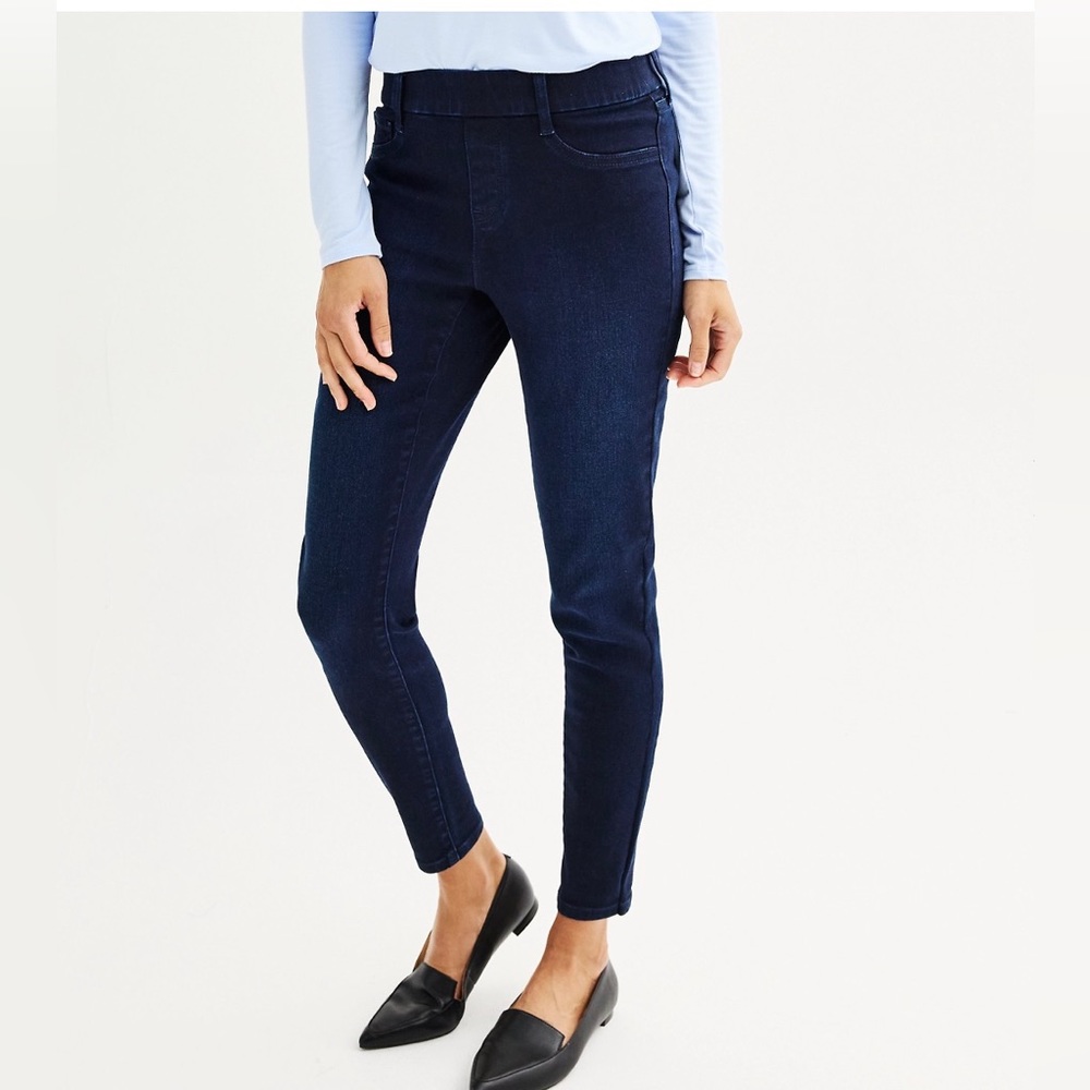 NWT Nine West Mid-rise Pull On Skinny Jeans Size 4 - Picture 1 of 8